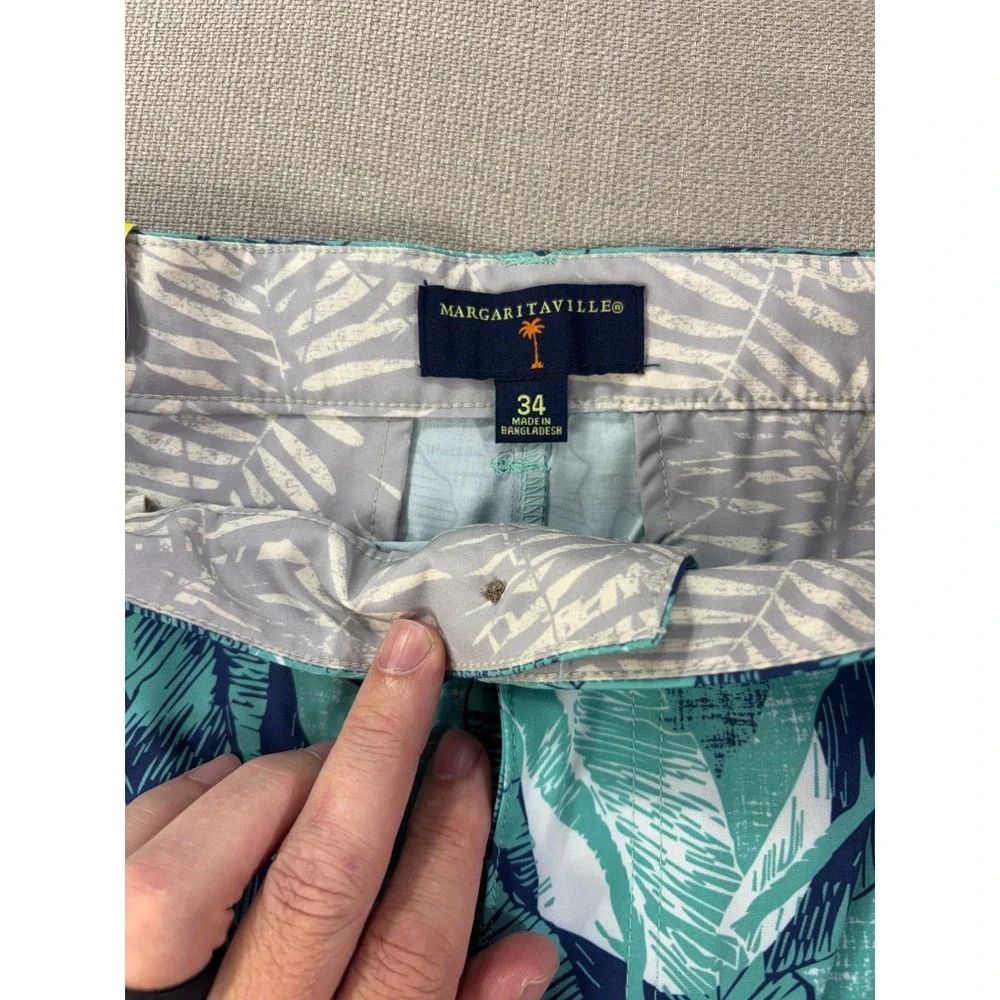 Margaritaville NWT Men's Turquoise Quick Dry Tropical Swim Shorts UPF 30+ Sz 34